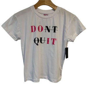 SPX T Shirt Girls Size Large White Dont Quit Do It Graphics Short Sleeve NEW